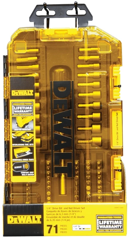 70-piece Multi-bit & Nut Driver Set, Sae & Metric, 1/4 In.