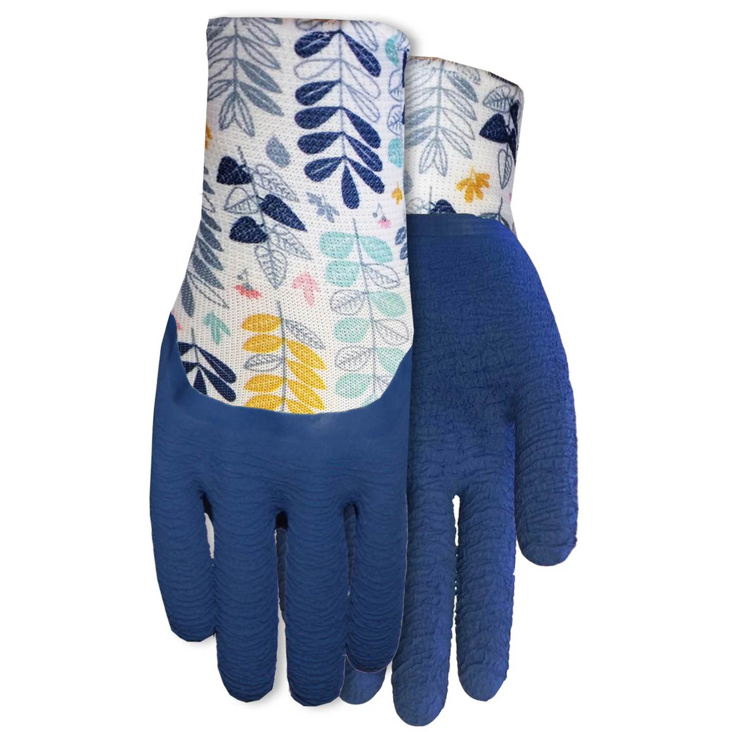 Midwest Quality Ez Grip Large Multicolored Garden Gloves With Textured Rubber Coating