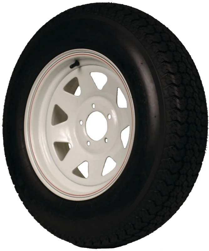 175/80d-13 Load Range C Trailer Tire & 5-hole Custom Spoke Wheel Assembly