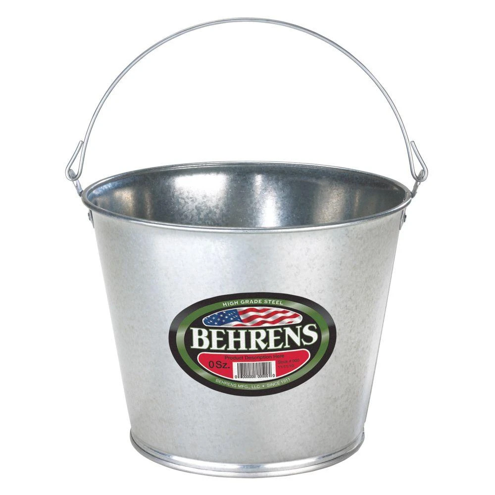5 Quart Galvanized Steel Pail - Durable, Weather Resistant, Made In Usa