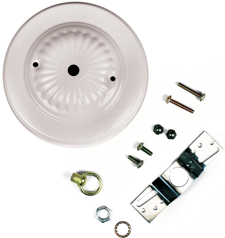 Ceiling Canopy Kit, 5 Inch, White Finish, Includes Mounting Hardware