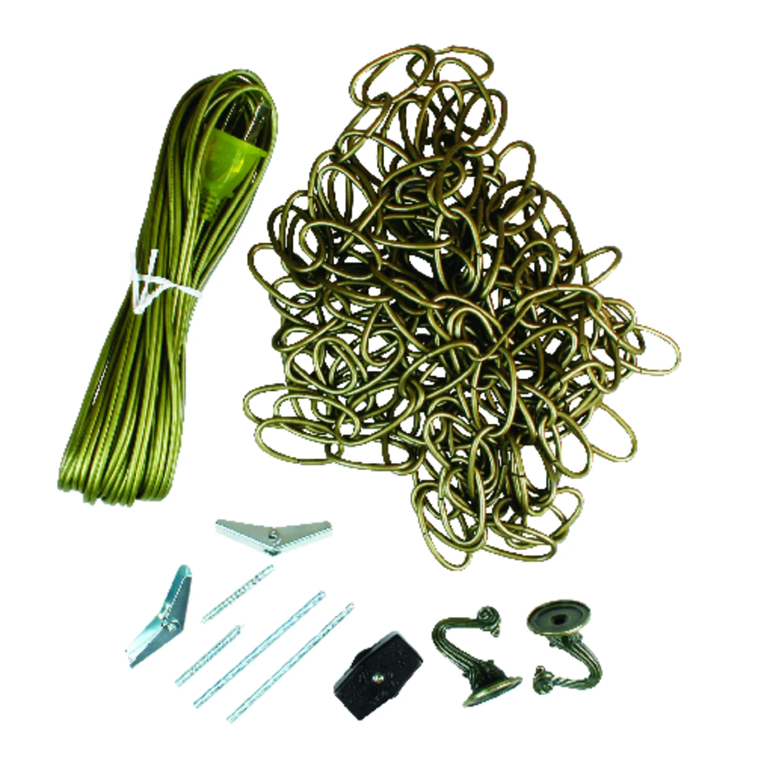 Swag Kit With 15 Ft Antique Brass Chain And 20 Ft Cord