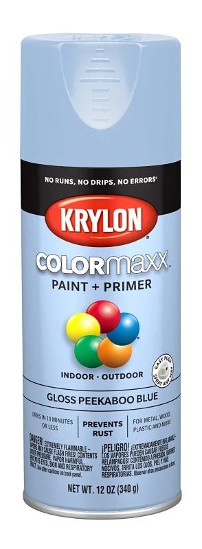 Colormaxx 12 Oz. Gloss Spray Paint, Peekaboo Blue - Rust Protection
