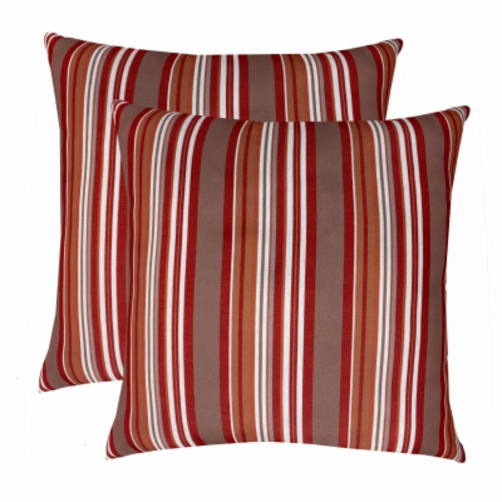 Outdoor Toss Pillow, Multi Stripes, 16 X 16 X 4 In.