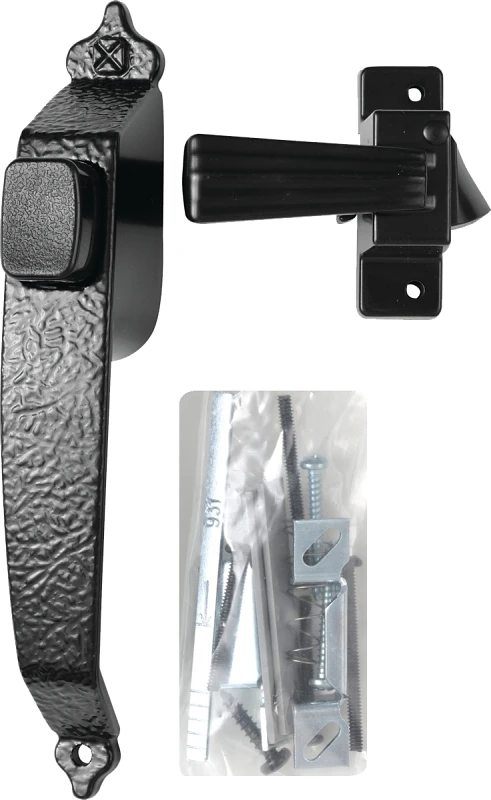 Colonial Hammered Black Push-button Screen & Storm Door Latch