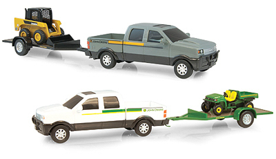 John Deere 8" Pickup Hauling Set With Removable Trailer And Bonus Vehicle
