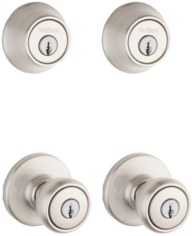 Satin Nickel Combo Lockset With Two Tylo Entry Locksets And Deadbolts