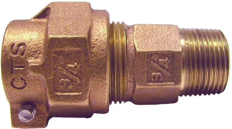Lead Free Water Service Coupling, Cts Pak X Mip, 3/4" X 1" - Legend Valve