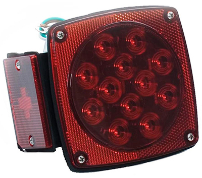 Led Stop, Tail & Turn Light, Left-side, Square, 4.5-inch For Trailers
