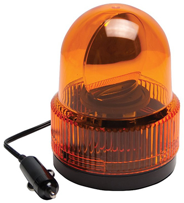 Amber Rotating Auto Beacon Light, 12-volt Dc With Magnetic Base