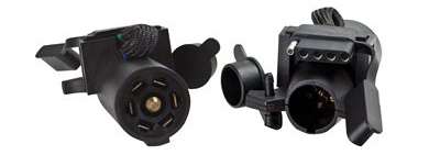Rv Trailer Connector Adapter, 7-way To 4-flat Or 6-round, Model Ue726500