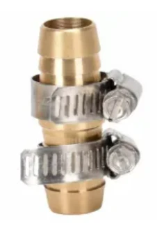 5/8 Inch Brass Hose Mender With Stainless Steel Clamp - Model 50014