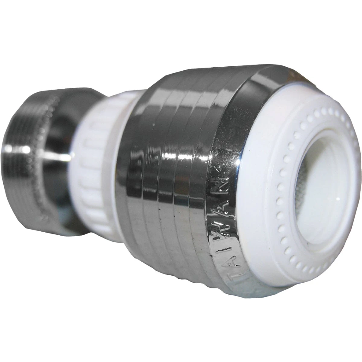 1.5 Gpm Dual Thread Swivel Spray Aerator, Chrome & White Finish