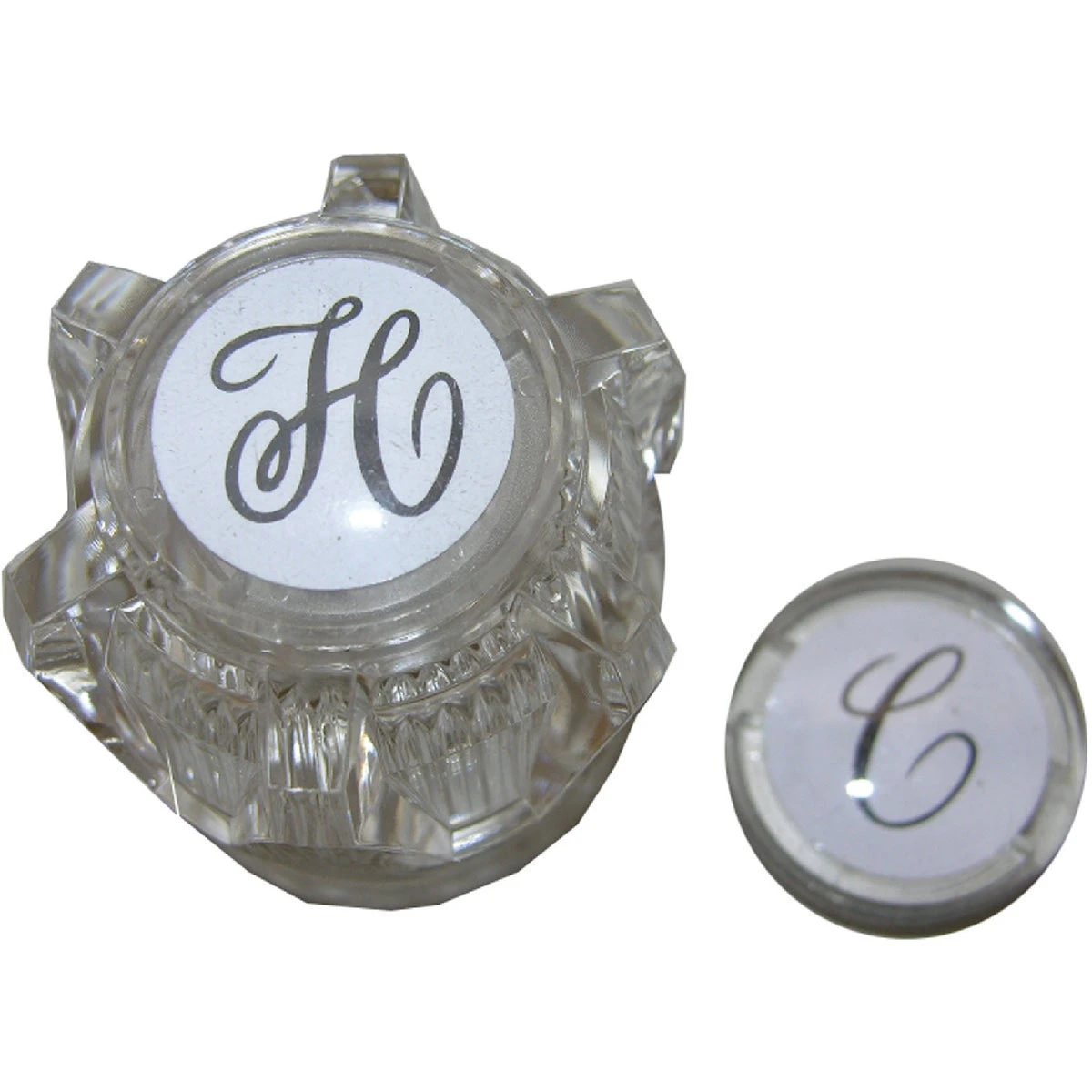 Moen Round Clear Tub & Shower Handle Kit With Hot & Cold Buttons