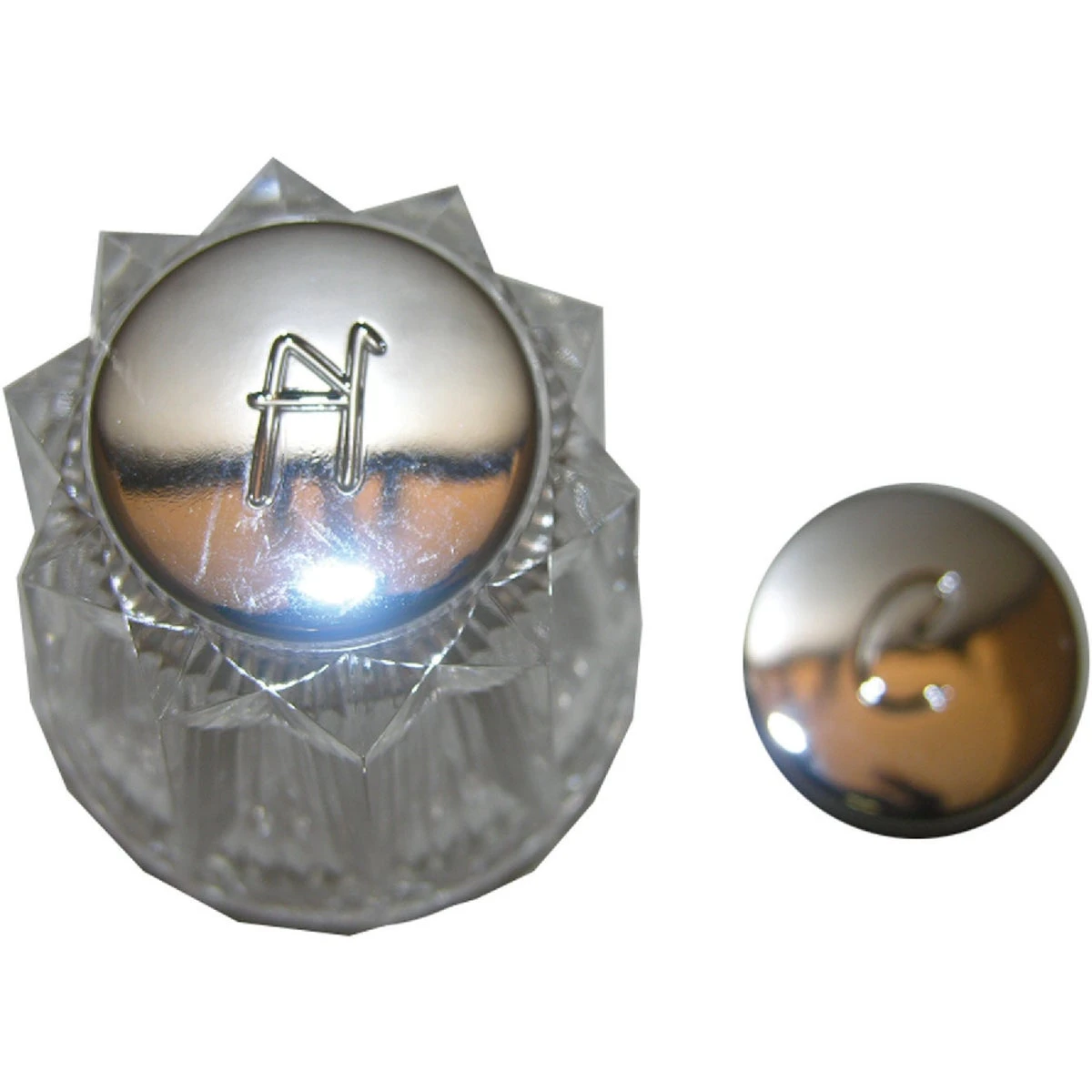 Small Clear Faucet Handle With Hot And Cold Buttons