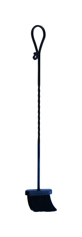 Black Powder Coated Steel Fireplace Brush, 30 Inches, Model 15512