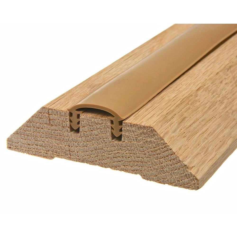 3-1/2 X 36 In. Natural Wood Low Rug Threshold With Vinyl Insert