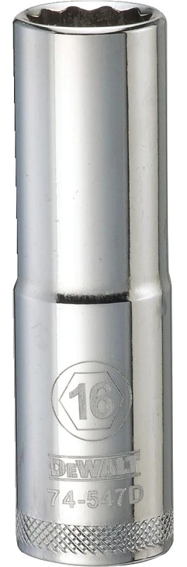 1/2 In. Drive 16mm Metric Deep Socket, 12-point Design