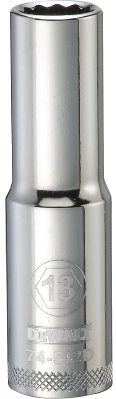 Metric Deep Socket, 12-point, 1/2 Inch Drive, 13mm - Durable Chrome Vanadium Steel