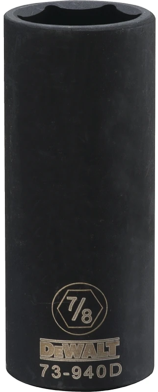 Sae Deep Impact Socket, 6-point, Black Oxide, 1/2 In. Drive, 7/8 In.