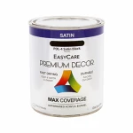 Premium Decor Black Satin Enamel Paint, Quart - Durable Waterborne Formula