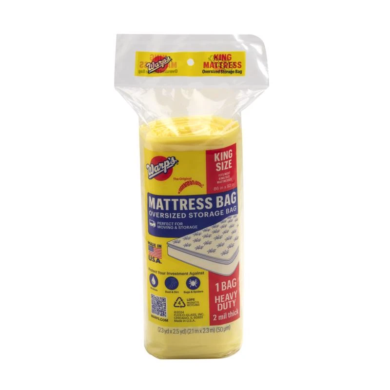 Warp's King Size Yellow Plastic Storage Bag 86x92 Inches