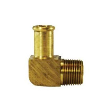Opens dialog Midland Industries HE1B-12E - 90° Elbow, 3/4" Beaded Hose Barbed x 3/4" MPT, Brass