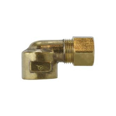 Opens dialog Midland Industries 700070-0502 - 90-deg Elbow, 5/16" Compression x 1/8" NPT(F)F, Lead-Free Brass