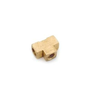 Opens dialog Midland Industries 706101-02 - Barstock Tee, 1/8" FPT x 1/8" FPT x 1/8" FPT, Brass