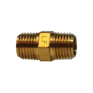 Opens dialog Midland Industries 706123-1208 - Reducing Hex Nipple, 3/4" MPT x 1/2" MPT, 1.81" Brass