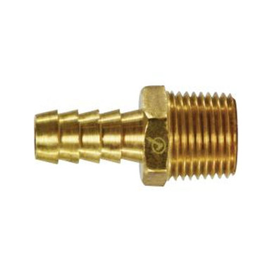 Opens dialog Midland Industries 707001-0506 - Rigid Adapter, 5/16" Hose Barbed x 3/8" NPT(M)F, Brass