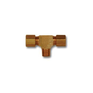 Opens dialog Midland Industries 272X4 - Barstock Branch Tee, 1/4" Compression x 1/4" Compression x 1/8" MPT,