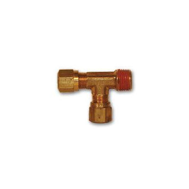 Opens dialog Midland Industries NT71-88VS - Run Tee w/ RTS, 1/2" Tube OD x 1/2" Male NPTF x 1/2" Tube OD, Brass