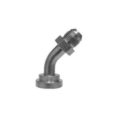 Opens dialog Midland Industries 1703812 - 45° Adapter Elbow, 1/2" MJIC x 3/4" Code 61 Flanged, Steel