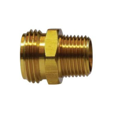 Opens dialog Midland Industries 30058S - Straight Rigid Adapter, 3/4" MGH x 1/2" NPT(M)F, Brass
