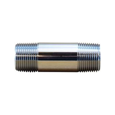Opens dialog Midland Industries 41070 - Pipe Nipple, 1/2" MPT x 1/2" MPT, 6" Brass, Chrome-Plated