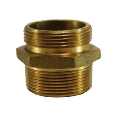 Opens dialog Midland Industries 444049 - Fire Hose Hex Nipple, 3" NPT(M) x 2-1/2" MNST, Brass