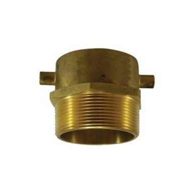 Opens dialog Midland Industries 444113 - Fire Hose Swivel Adapter w/ Lug, 2-1/2" FNST x 3" NPT(M), Brass