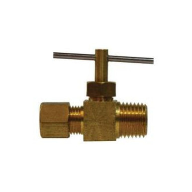 Opens dialog Midland Industries 46002 - Needle Valve, 1/4 x 1/8" Nominal, Compression x MIP, 150 psi Pressure,
