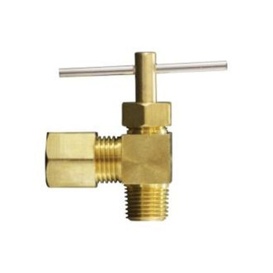 Opens dialog Midland Industries 46011 - 90° Needle Valve, 1/4 x 1/8" Nominal, Compression x MPT, 150 psi Pressure