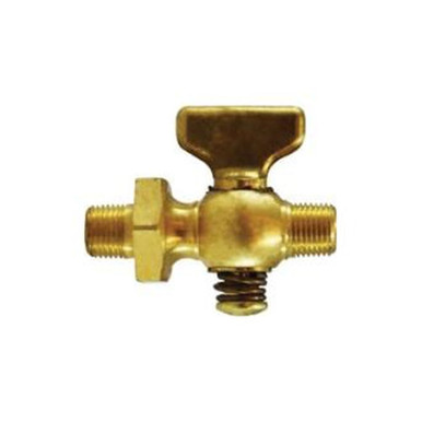 Opens dialog Midland Industries 46320 - Air Cock, 1/8" Nominal, MIP x MIP, Tee, Hex, Brass Body