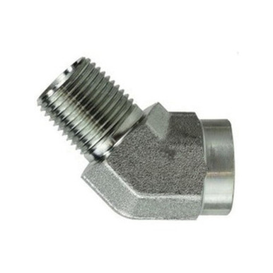 Opens dialog Midland Industries 55036 - 45° Street Elbow, 3/8" Male Pipe x 3/8" Female Pipe, Steel