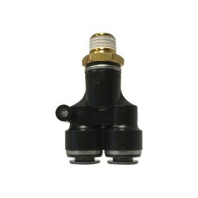 Opens dialog Midland Industries 880402C - Branch Wye, 1/4" Push" Tube x 1/8" NPT(M) x 1/4" Push" Tube, Composite