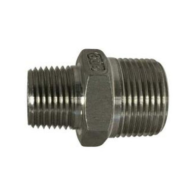 Opens dialog Midland Industries 63747 - Reducing Hex Nipple, 3/4" MPT x 1/4" MPT, Stainless Steel