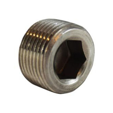 Opens dialog Midland Industries 63761 - Barstock Hex Socket Countersunk Plug, 1/4" MPT, Stainless Steel, 150 lb