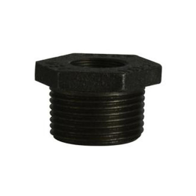 Opens dialog Midland Industries 65550DT - Double Tapped Bushing, 3" MPT x 1" FPT, Iron, Black