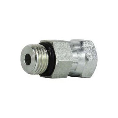 Opens dialog Midland Industries 6900O42 - Straight Swivel Adapter, 1/4" Male ORB x 1/8" FNPSM, Steel
