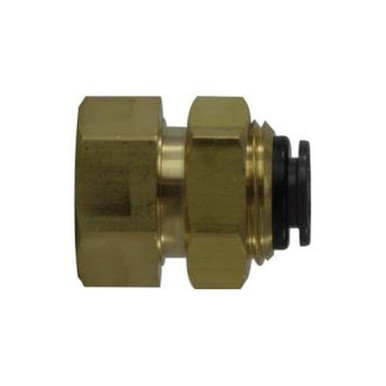 Opens dialog Midland Industries 860806C - Bulkhead Connector, 1/2" Push-In x 3/8" FPT, Composite