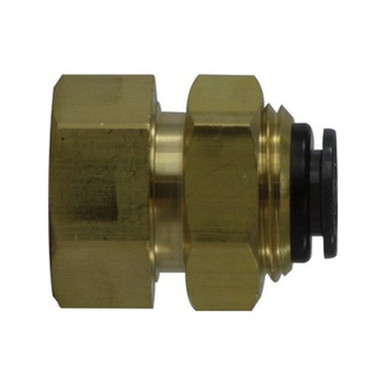 Opens dialog Midland Industries 865304C - Bulkhead Connector, 1/4" FPT x 1/4" Push" Tube, Composite