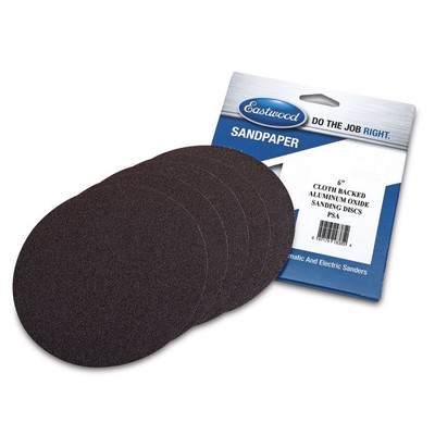 Eastwood 6 Inch Aluminum Oxide Cloth Backed PSA Sandpaper Discs - 5 Pack (61681, 61682, 61683)